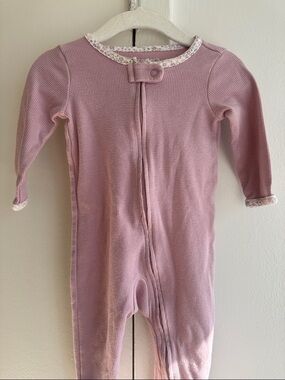 Carter's floral Dusty Mauve Long-Sleeve Waffle Footie - size 9M